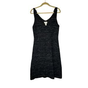 Soft Surroundings Black & Gold Knit Sleeveless Sweater Dress Size Medium